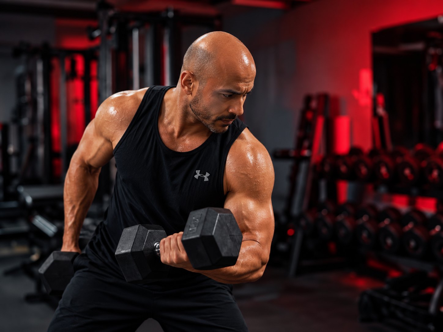 Athlete training consistently in a modern gym